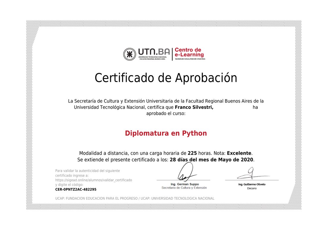 Diploma in Python