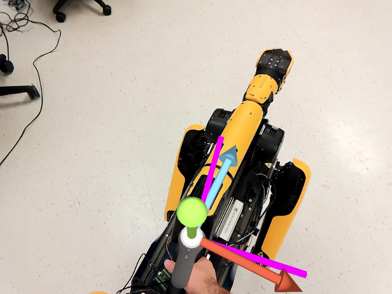 First-person AR teleoperation of the SPOT arm using a hand controller with a 6-DoF gizmo